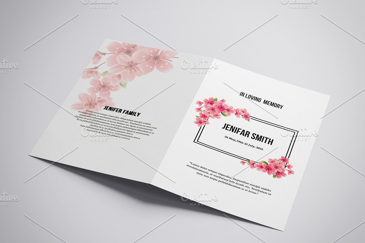 Printable Funeral Template - V961 in Brochure Templates - product preview 8