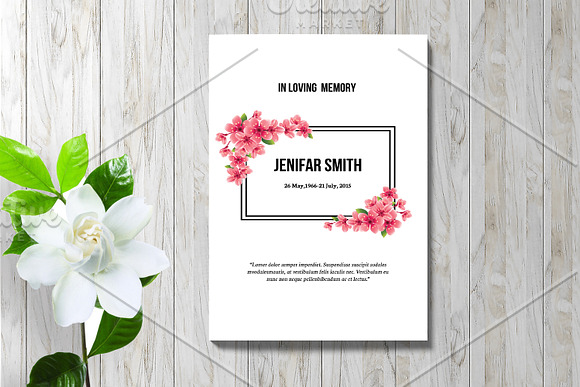 Printable Funeral Template - V961 in Brochure Templates - product preview 3