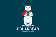 Cute Polar Bear Christmas Logo