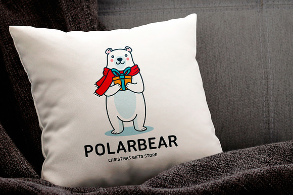 Cute Polar Bear Christmas Logo in Logo Templates - product preview 2