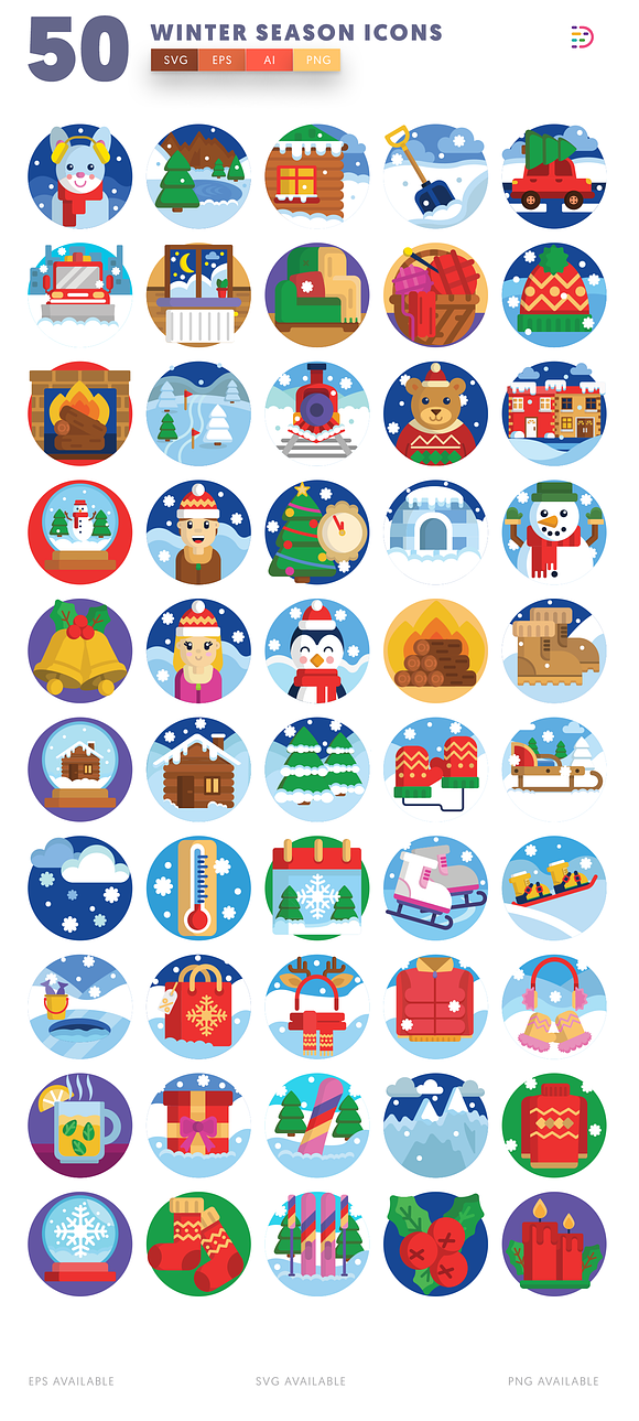 Winter Season Icons in Icons - product preview 1