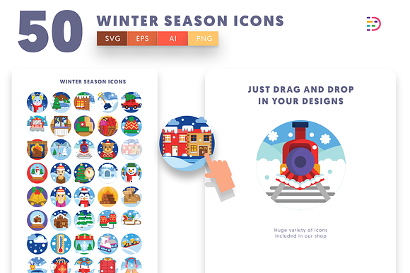 Winter Season Icons in Icons - product preview 3