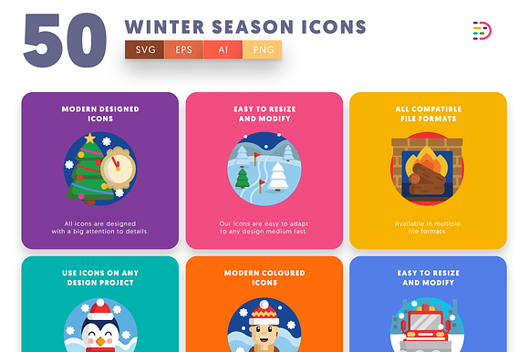 Winter Season Icons in Icons - product preview 4
