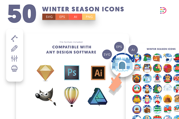 Winter Season Icons in Icons - product preview 8