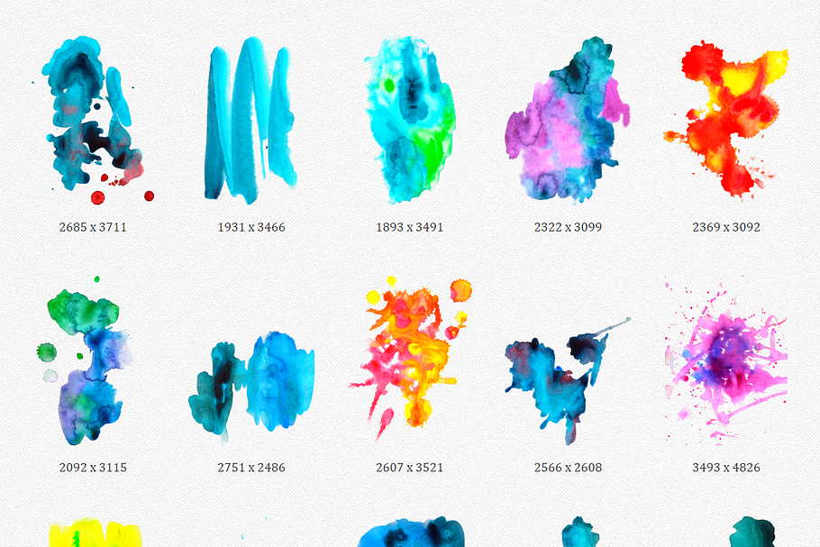 25 Watercolor blobs pack in Textures - product preview 8
