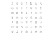 People characters linear icons