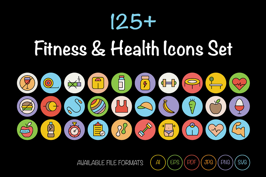 125+ Fitness and Health Icons