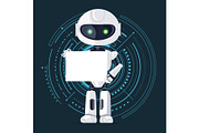 Robot and Sheet of Paper, Vector