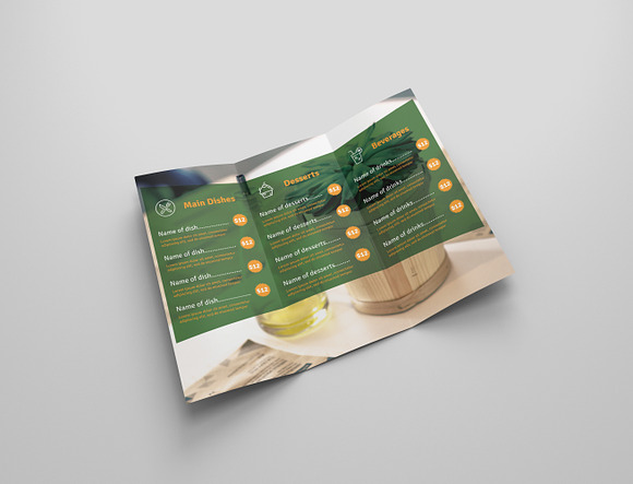 Food Menu Tri-fold Brochure in Brochure Templates - product preview 1