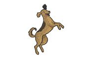 Happy jumping dog sketch vector