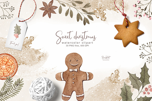 Sweet watercolor christmas. in Illustrations - product preview 4