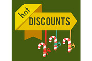 Hot Discounts Christmas Time Vector