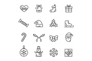 Christmas Theme Set of Icons Vector