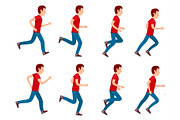 Running Man Animation Sprite Set. 8