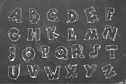 Cracked font on chalkboard