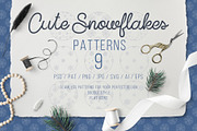 Cute Snowflakes - Winter Doodle Patt
