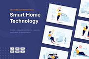Smart Home Technology Vector Scenes