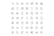 Cell phone linear icons, signs