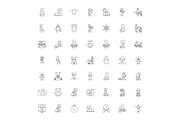 Baby linear icons, signs, symbols