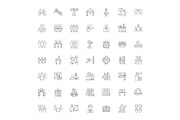 Online conference linear icons