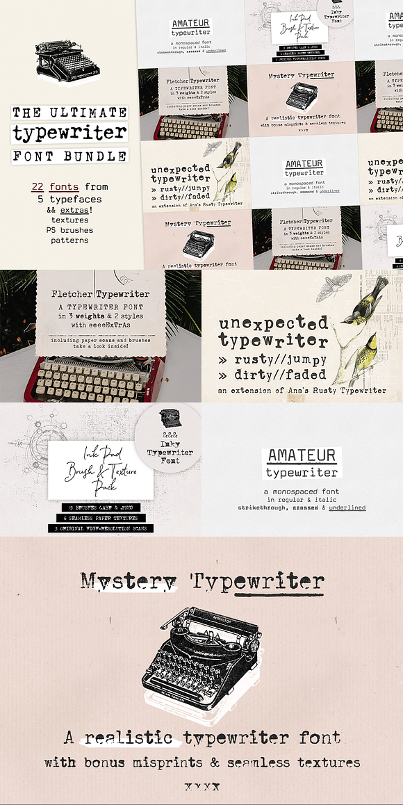 70% OFF! Typewriter Font Bundle in Serif Fonts - product preview 28