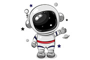Cartoon astronaut isolated on a