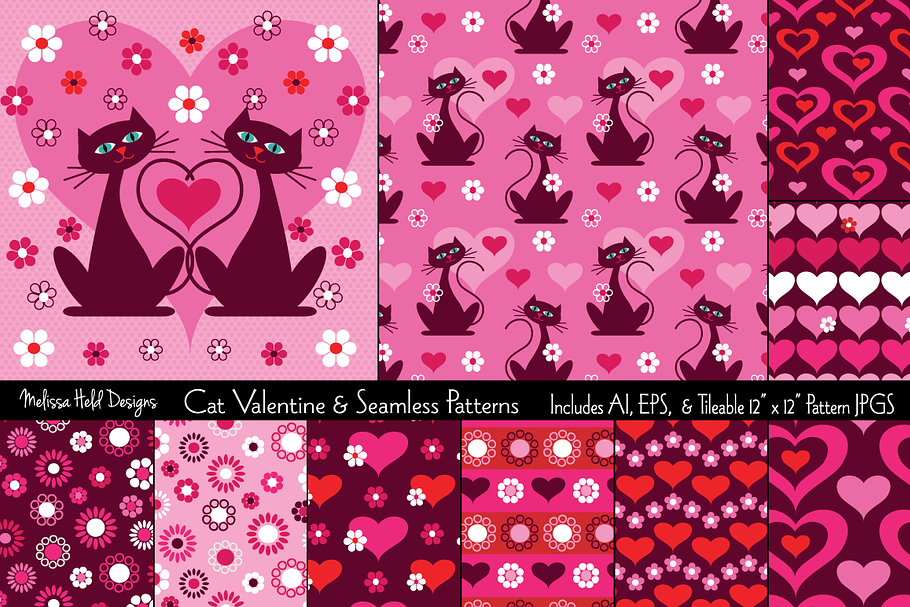 Cat Valentine & Seamless Patterns