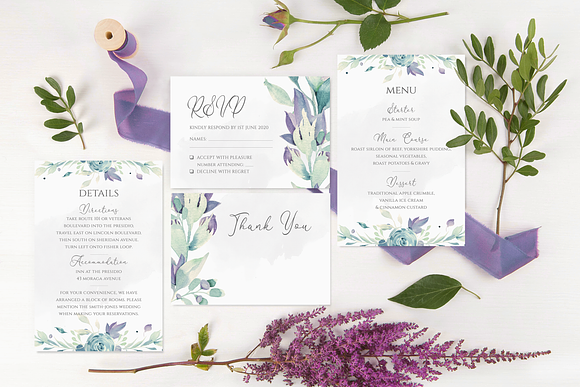 Mountain Summer 6 Piece Wedding Set in Wedding Templates - product preview 4
