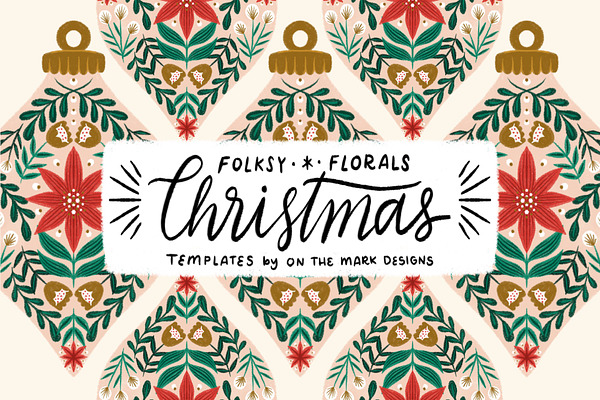 Folksy Florals Christmas Templates