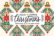 Folksy Florals Christmas Templates