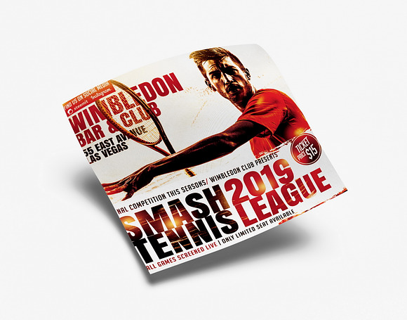Smash Tennis League Sports Flyer in Flyer Templates - product preview 2