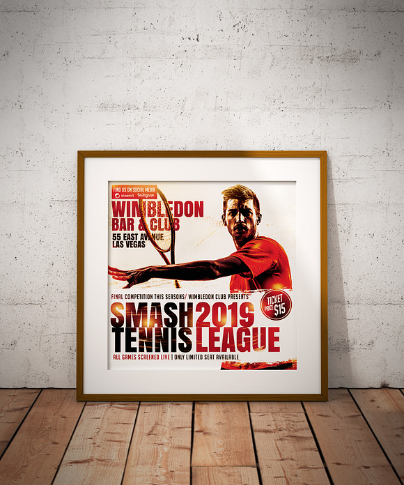 Smash Tennis League Sports Flyer in Flyer Templates - product preview 3