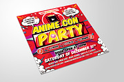 Anime Con Party Flyer