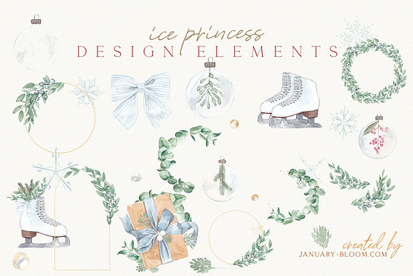 Christmas Watercolor Festive Clipart in Illustrations - product preview 24