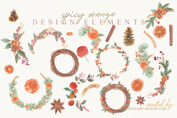 Christmas Watercolor Festive Clipart in Illustrations - product preview 29