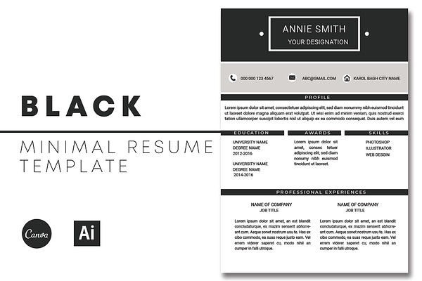 Black Modern Resume Template