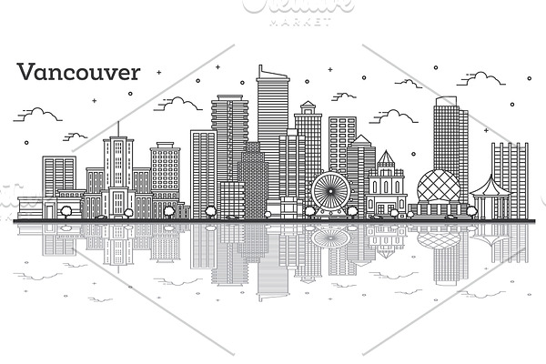 Outline Vancouver Canada City
