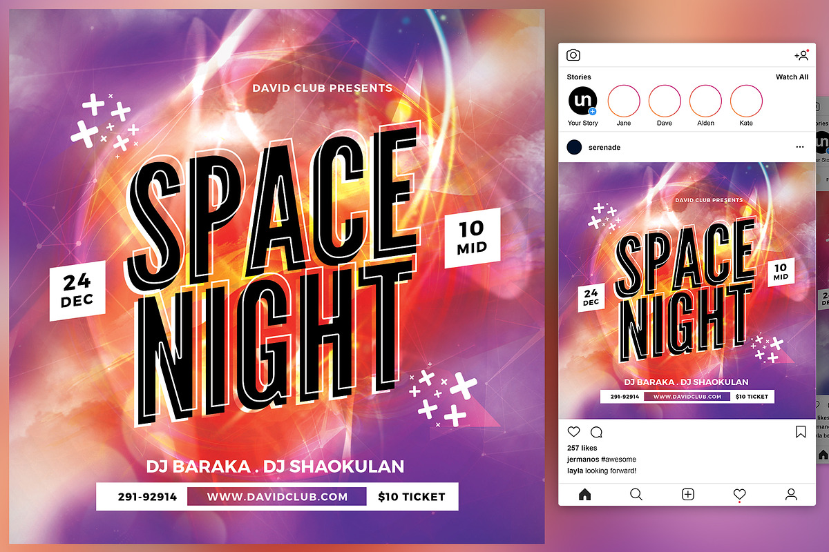Space Night Flyer in Flyer Templates - product preview 8
