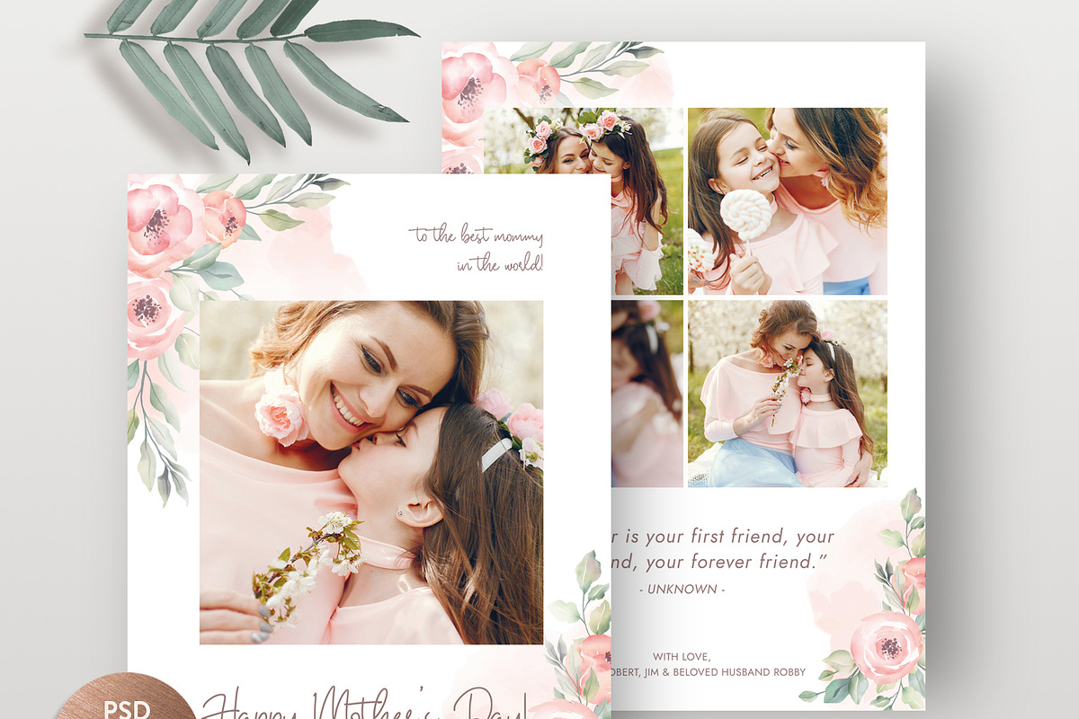 Mother's Day Greeting Card HC008 in Postcard Templates - product preview 8