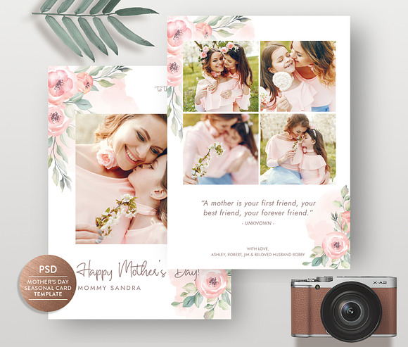 Mother's Day Greeting Card HC008 in Postcard Templates - product preview 1