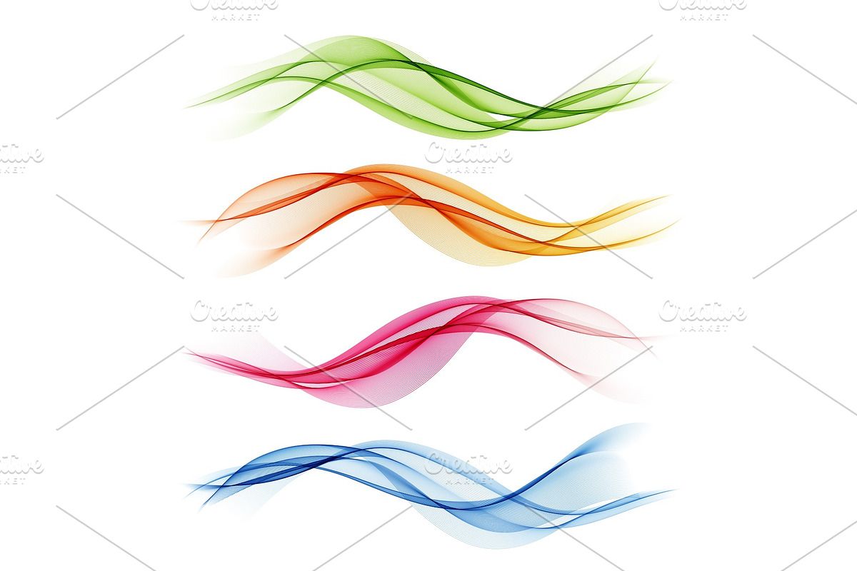 Set of color abstract wave design in Textures - product preview 8
