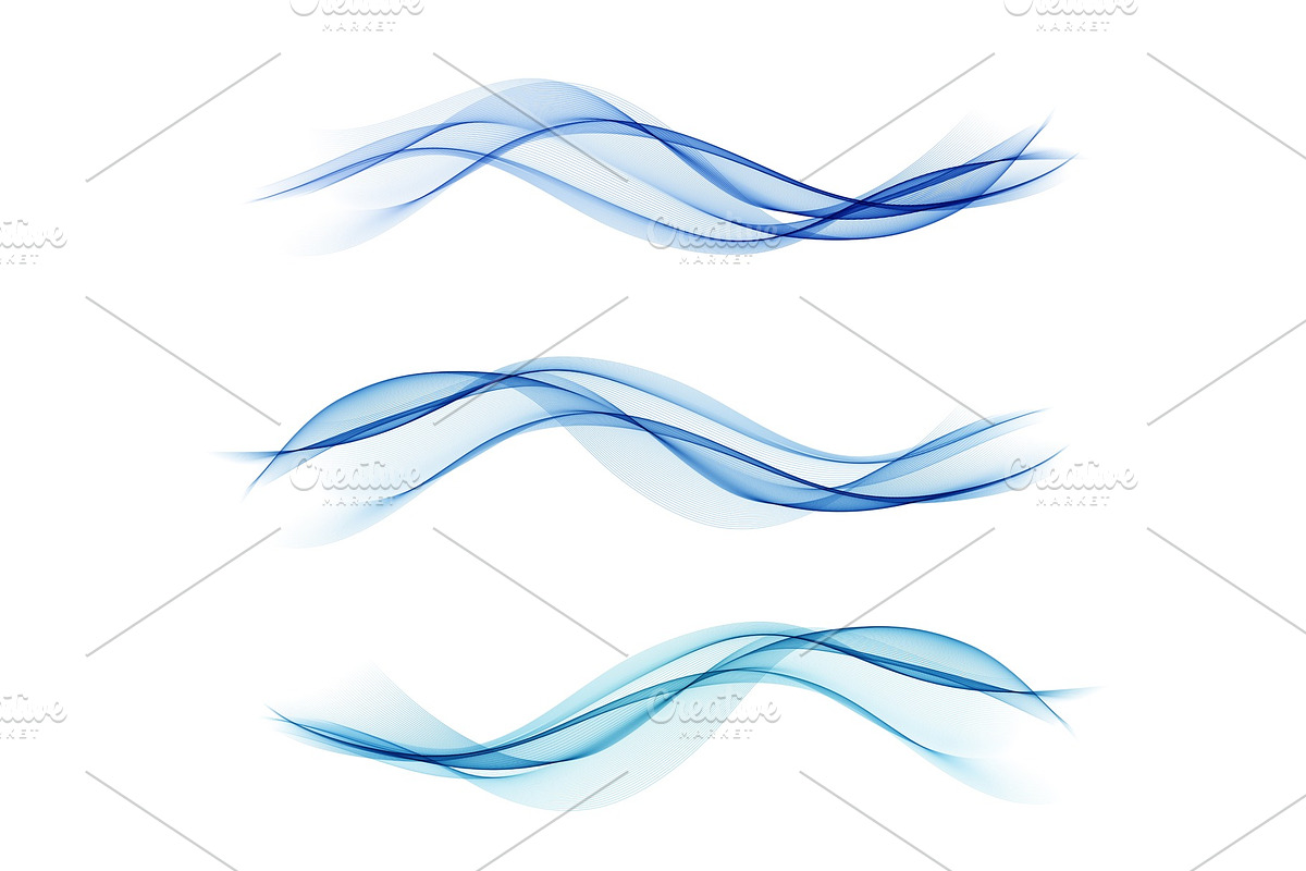 Set of blue abstract wave design in Textures - product preview 8