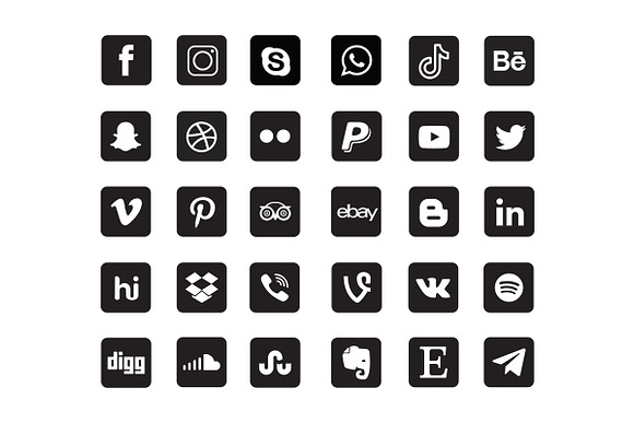 Square Gold Social Media Icons in Graphics - product preview 2