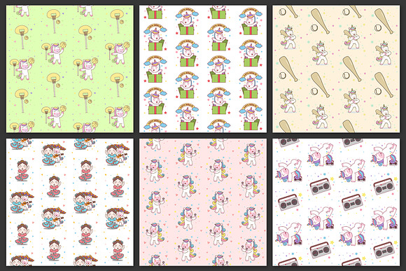 16 Seamless Pattern | Unicorn in Patterns - product preview 2