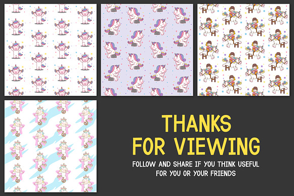 16 Seamless Pattern | Unicorn in Patterns - product preview 4