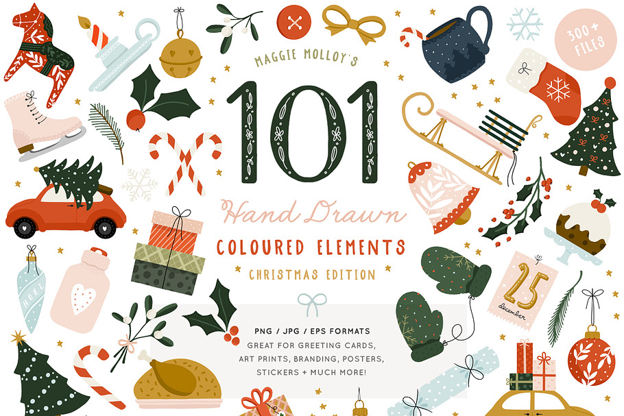 101 Festive Colour Elements EPS PNG