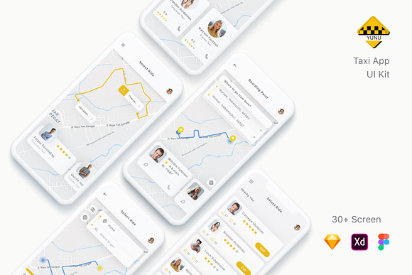 Yunu - Taxi App UI Kit in App Templates - product preview 4