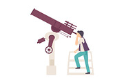 Young Man Looking in Telescope