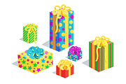 Gifts Collection in Wrappings Vector