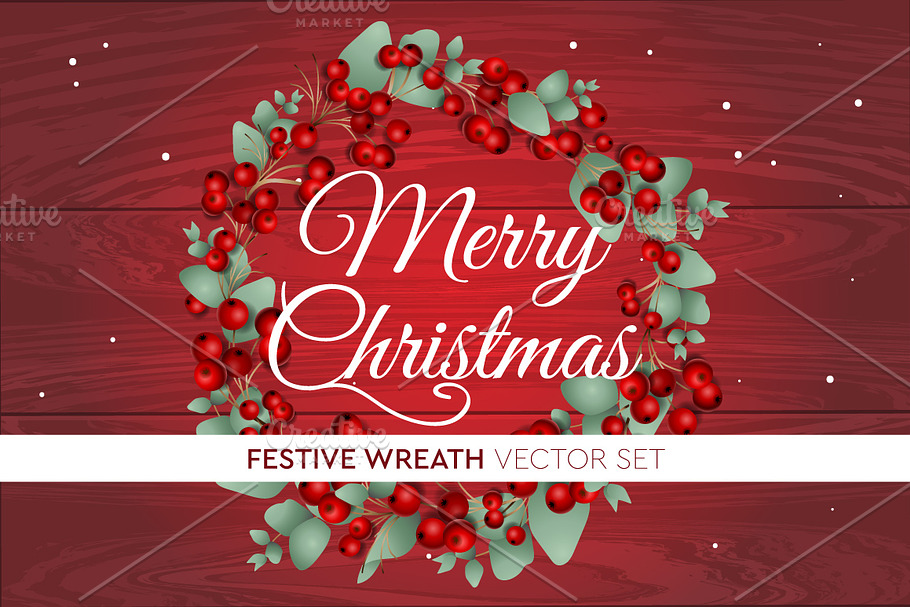 Christmas Wreath Vector Set